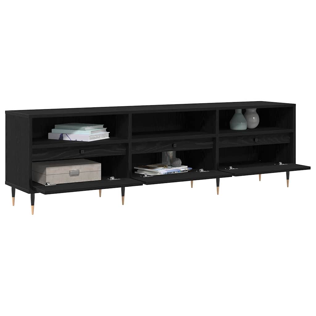Mobile TV Rovere Nero 150 x 30 x 45 cm Legno multistrato