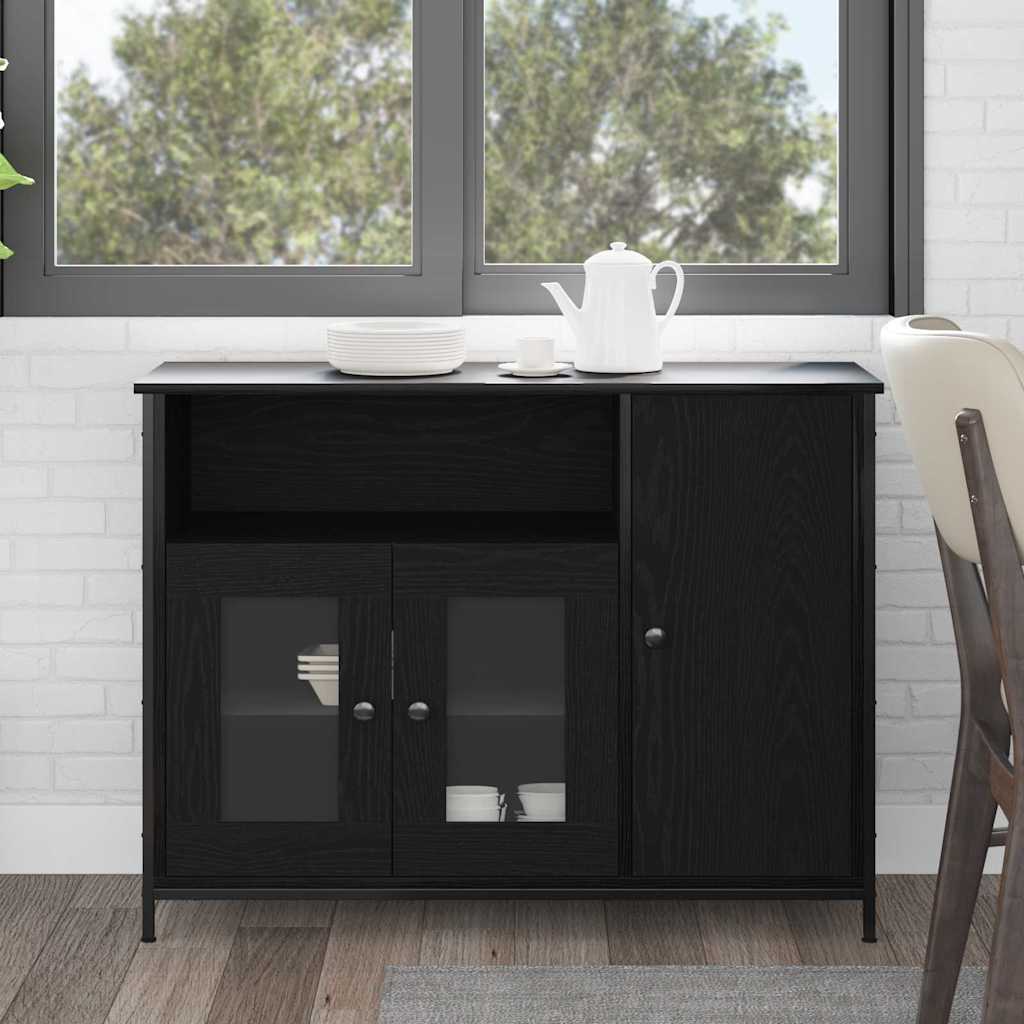 Credenza Rovere Nero 100 x 35 x 75 cm