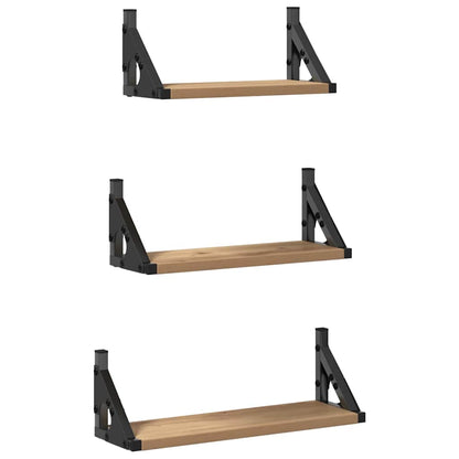 Scaffale da parete Montaggio a parete 3 pcs Quercia Fumosa