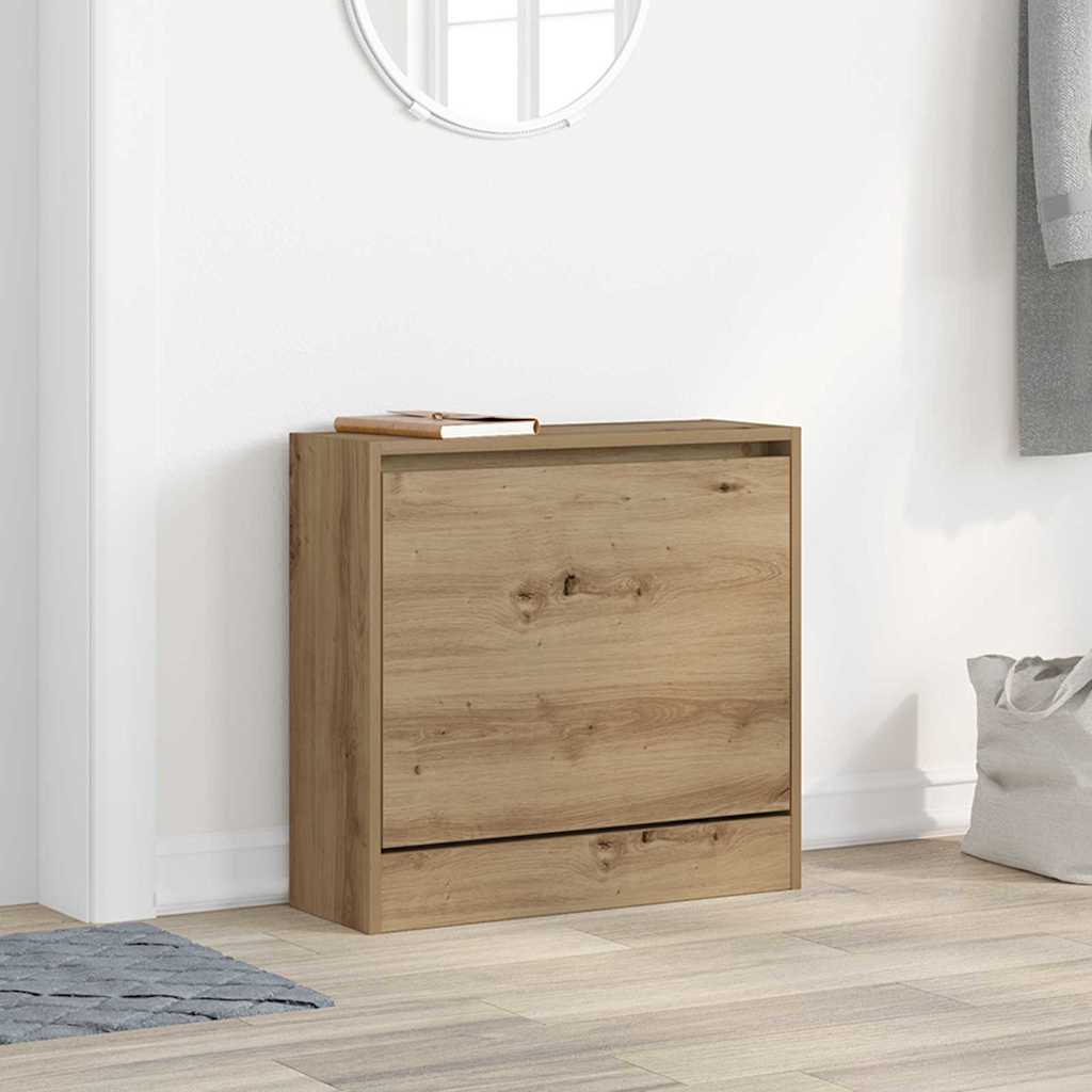 Mobile per scarpe con porta Rovere artigianale 60 x 21 x 57 cm