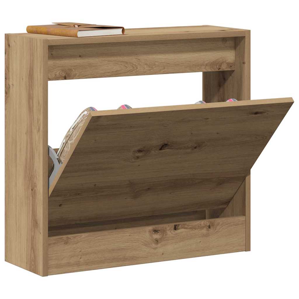 Mobile per scarpe con porta Rovere artigianale 60 x 21 x 57 cm