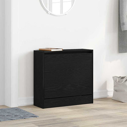 Mobile per scarpe Rovere Nero 60 x 21 x 57 cm Legno multistrato