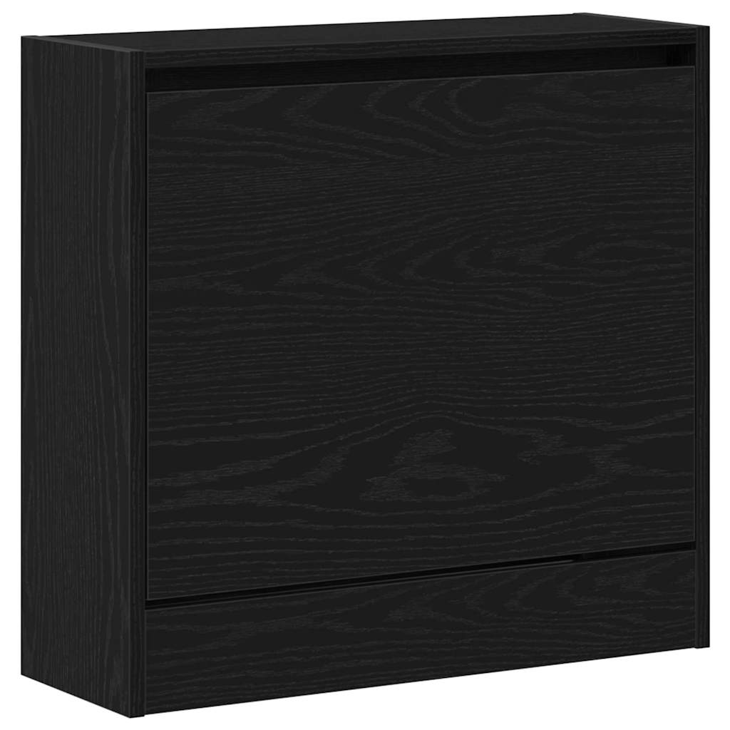 Mobile per scarpe Rovere Nero 60 x 21 x 57 cm Legno multistrato