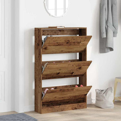 Mobile per scarpe con porta Legno vecchio 80 x 21 x 125,5 cm