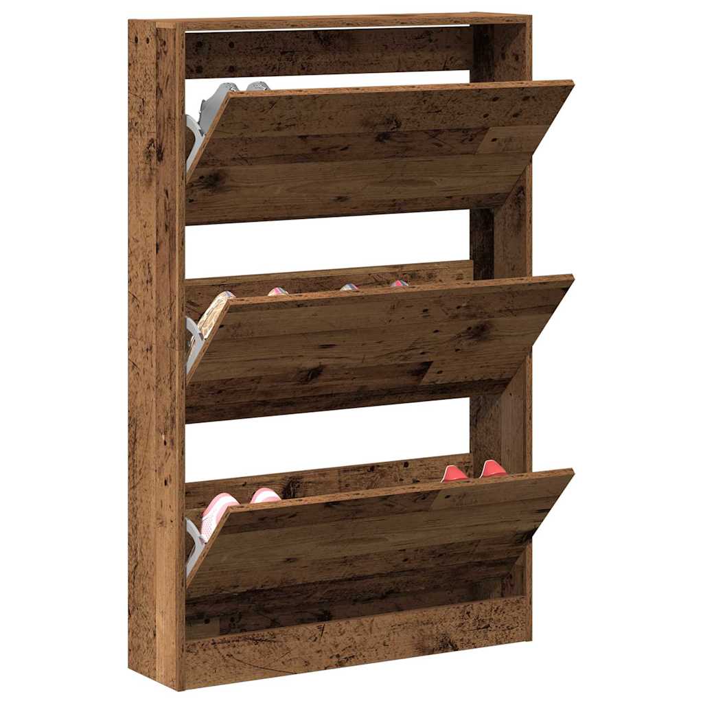 Mobile per scarpe con porta Legno vecchio 80 x 21 x 125,5 cm