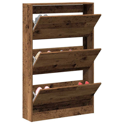 Mobile per scarpe con porta Legno vecchio 80 x 21 x 125,5 cm
