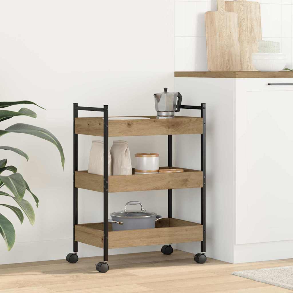 Carrello da Cucina Rovere artigianale 50 x 30 x 70 cm