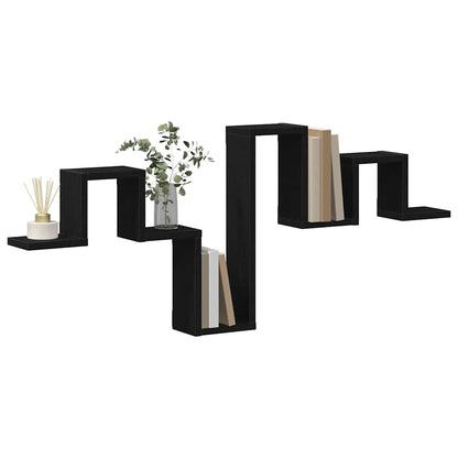 Scaffale da parete Rovere Nero 104,5 x 43 x 10 cm