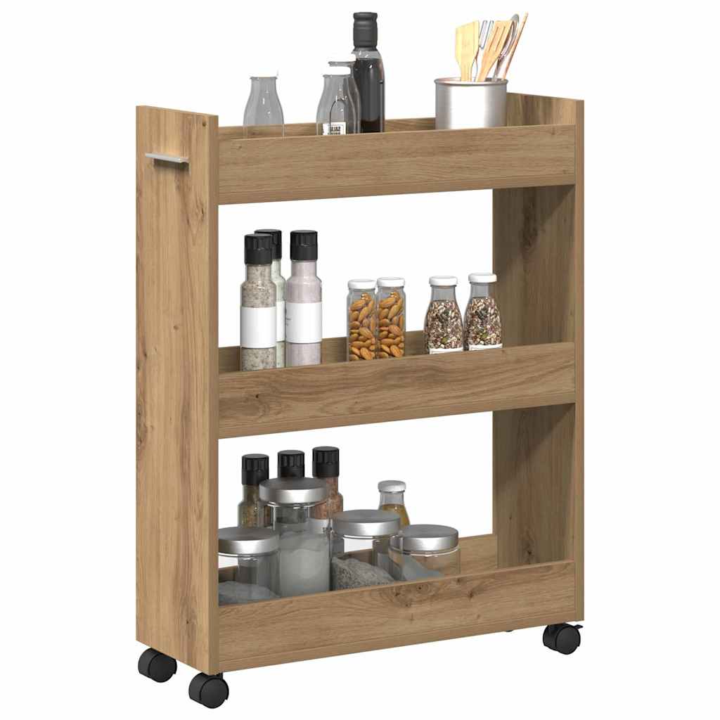 Armadietto con ruota Rovere artigianale 60 x 22 x 79 cm