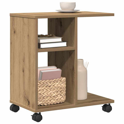 Tavolo da Finestra con ruota rovere artigianale 50 x 30 x 55 cm