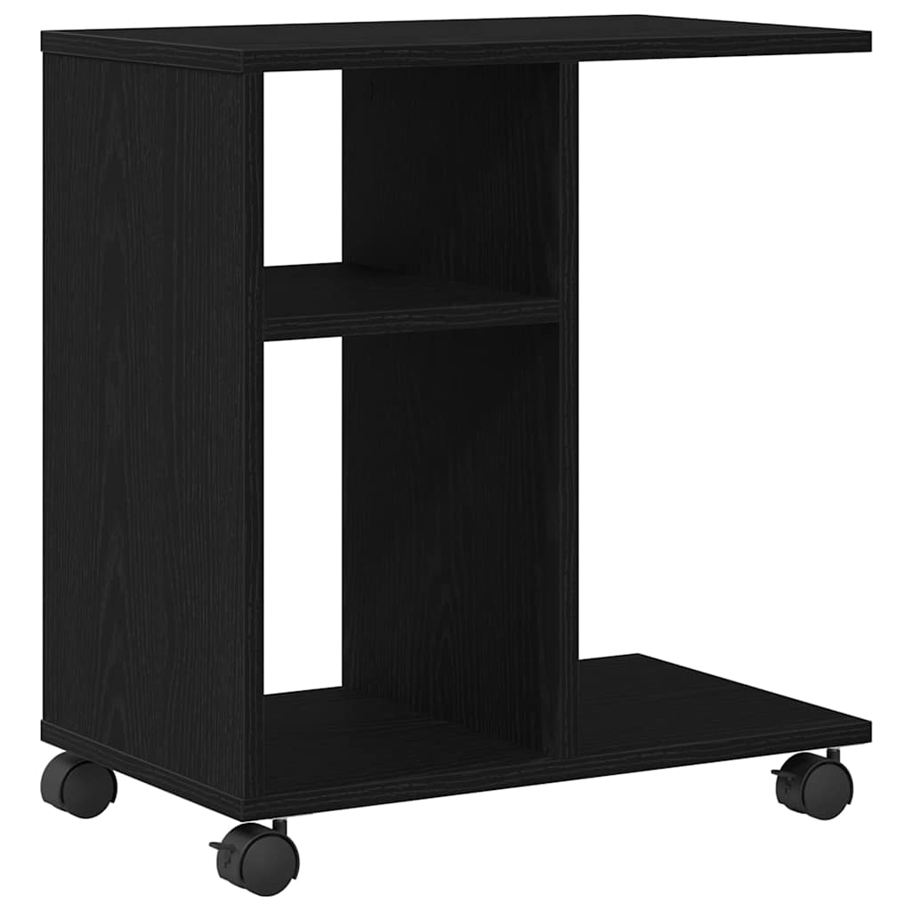 Tavolo da Finestra con lo scaffale Rovere nero 50 x 30 x 55 cm