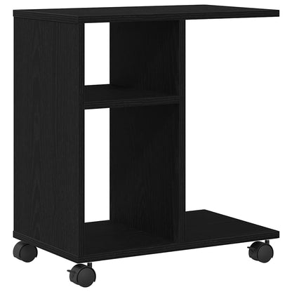 Tavolo da Finestra con lo scaffale Rovere nero 50 x 30 x 55 cm