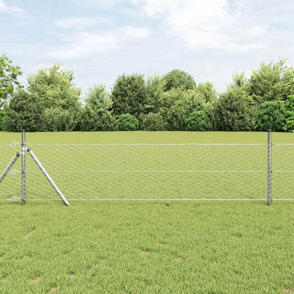 Recinzione Esagonale Argento 0,8 x 100 m Acciaio zincato