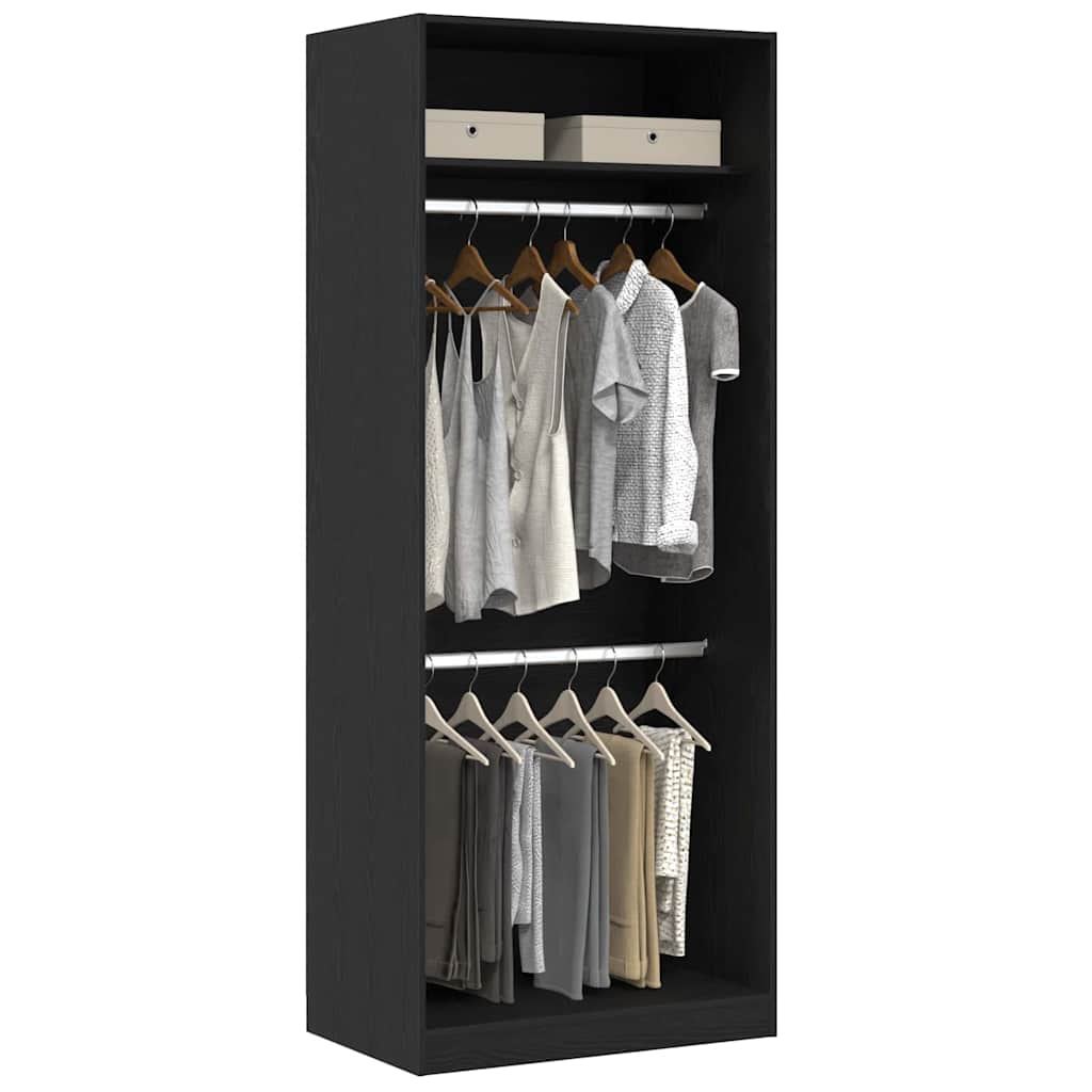 Guardaroba Rovere Nero 80 x 50 x 200 cm Legno multistrato
