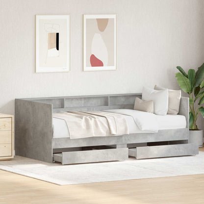 Letto Giorno con cassetto Grigio 90 x 200 cm Legno multistrato