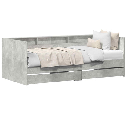 Letto Giorno con cassetto Grigio 90 x 200 cm Legno multistrato
