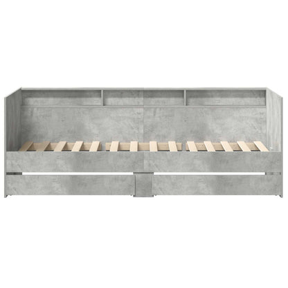 Letto Giorno con cassetto Grigio 90 x 200 cm Legno multistrato