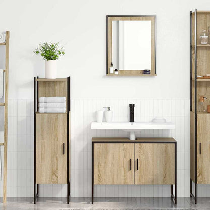 Set di mobili per il bagno 3 pcs Marrone Legno multistrato