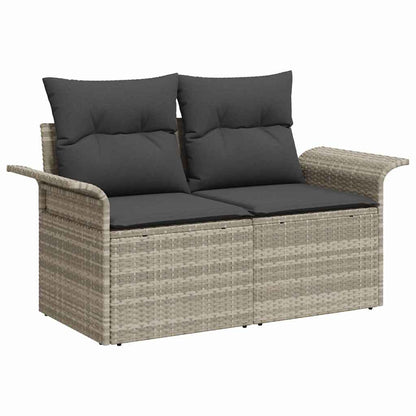 Divano da esterno con cuscino 6 pcs Grigio chiaro polyrattan