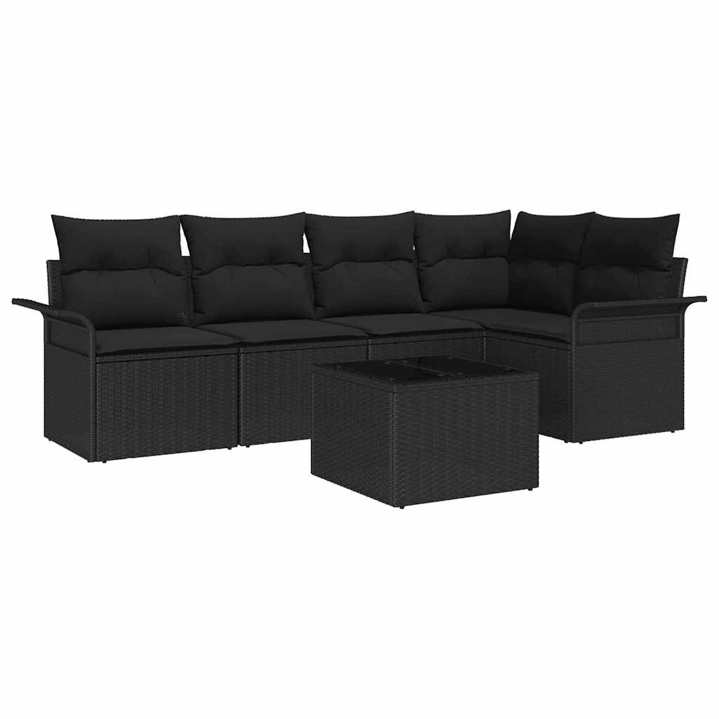Set Divano da Giardino con cuscino 6 pcs polyrattan