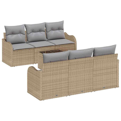 Set Divano da Giardino Beige 55 x 55 x 37 cm polyrattan