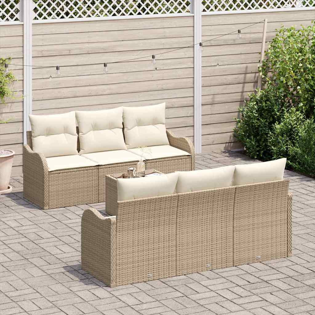 Set Divano da Giardino Beige 55 x 55 x 37 cm polyrattan