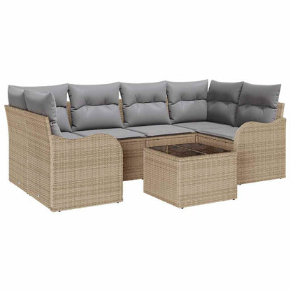 Set Divano da Giardino Beige 55 x 55 x 37 cm polyrattan