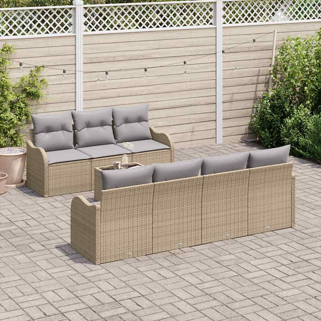 Set Divano da Giardino Beige 55 x 55 x 37 cm polyrattan