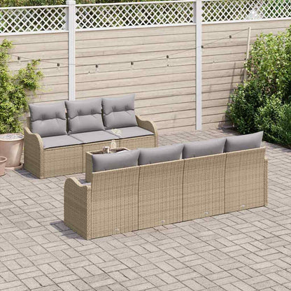 Set Divano da Giardino Beige 55 x 55 x 37 cm polyrattan