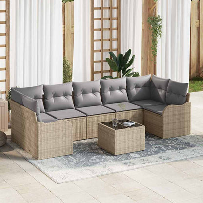 Set Divano da Giardino Beige 55 x 55 x 37 cm polyrattan