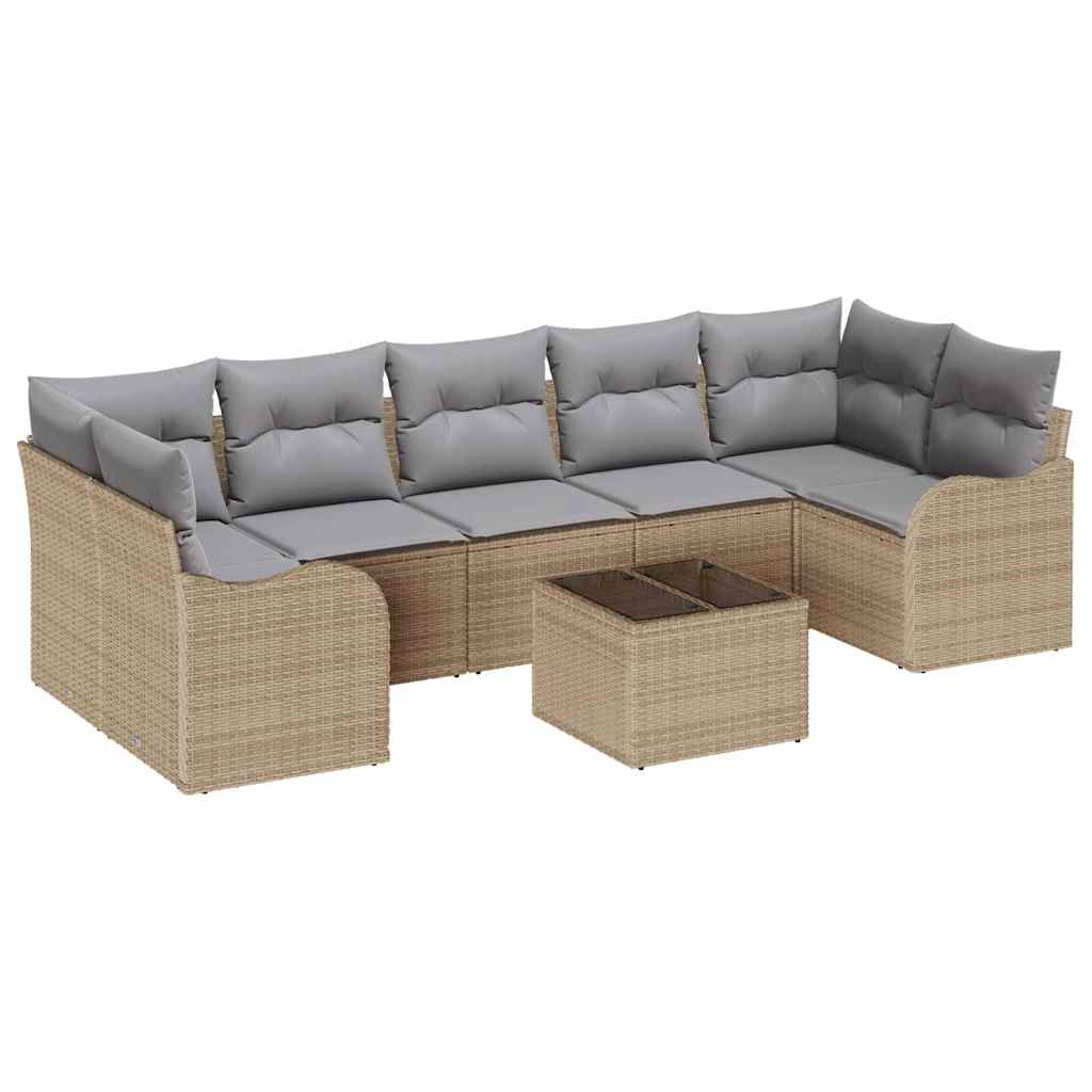Set Divano da Giardino Beige 55 x 55 x 37 cm polyrattan