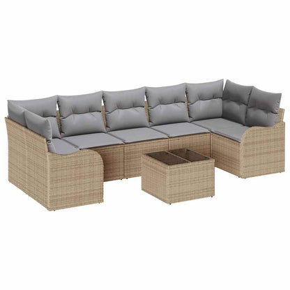 Set Divano da Giardino Beige 55 x 55 x 37 cm polyrattan