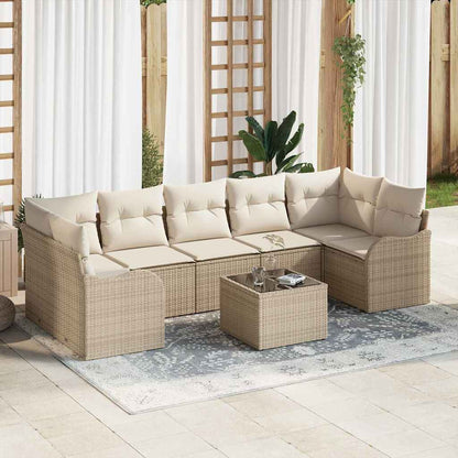 Set Divano da Giardino Beige 55 x 55 x 37 cm polyrattan