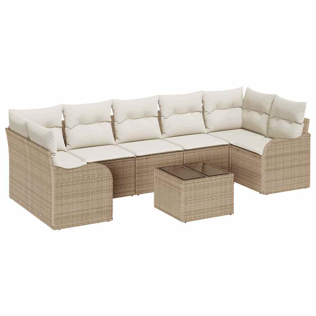 Set Divano da Giardino Beige 55 x 55 x 37 cm polyrattan