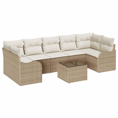 Set Divano da Giardino Beige 55 x 55 x 37 cm polyrattan