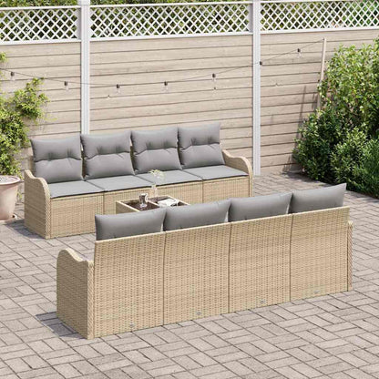 Set Divano da Giardino Beige 55 x 55 x 37 cm polyrattan