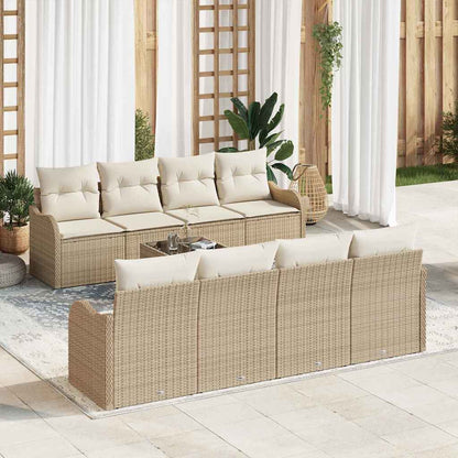 Set Divano da Giardino Beige 55 x 55 x 37 cm polyrattan