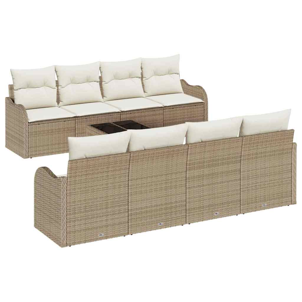 Set Divano da Giardino Beige 55 x 55 x 37 cm polyrattan