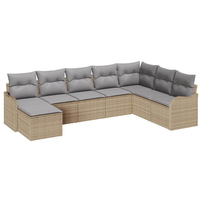 Set Divano da Giardino 8 pcs Beige polyrattan