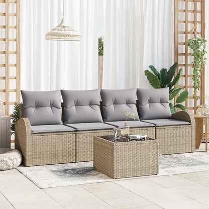 Set Divano da Giardino Beige 55 x 55 x 37 cm polyrattan