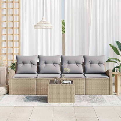 Set Divano da Giardino Beige 55 x 55 x 37 cm polyrattan
