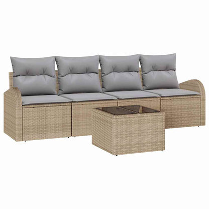 Set Divano da Giardino Beige 55 x 55 x 37 cm polyrattan