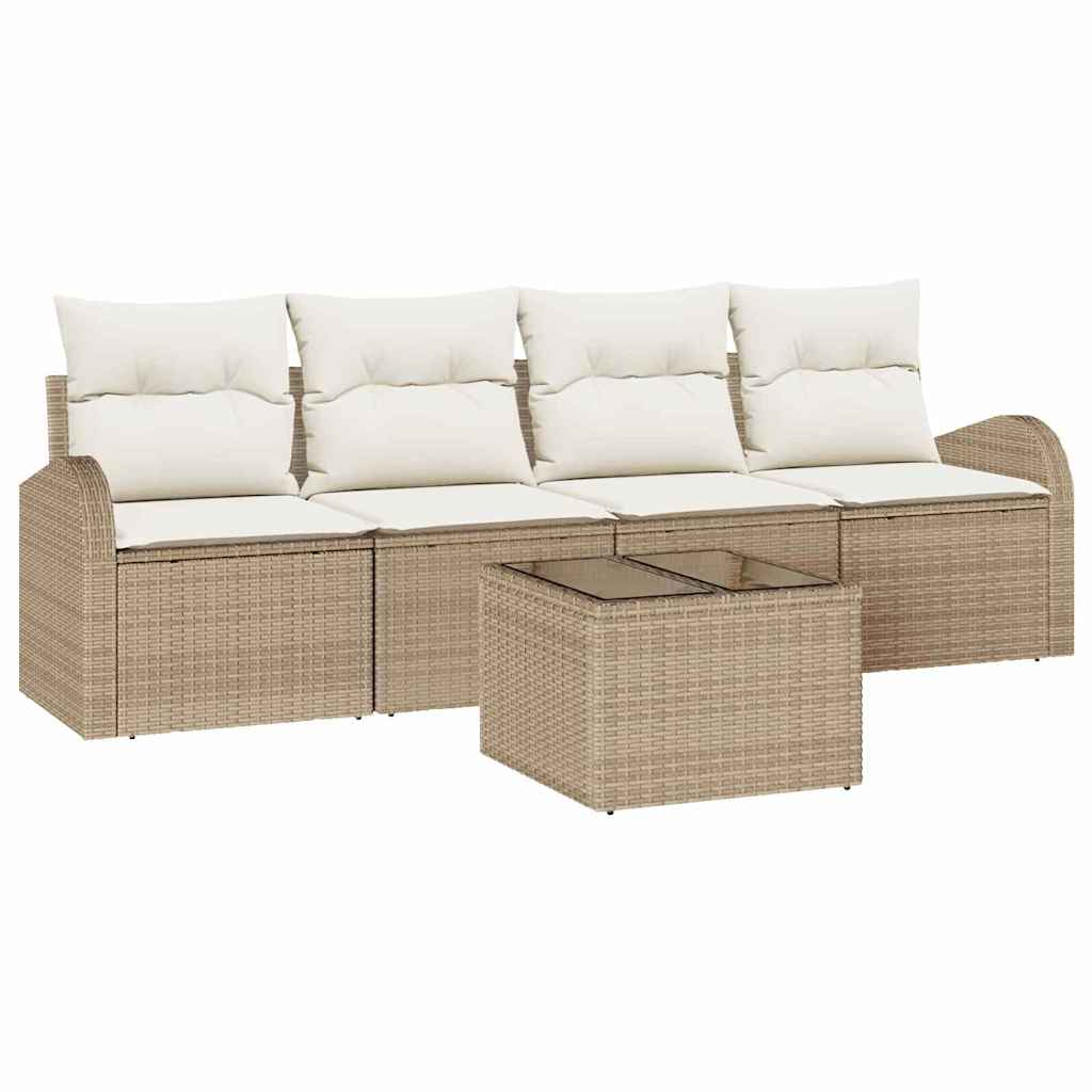 Set Divano da Giardino Beige 55 x 55 x 37 cm polyrattan