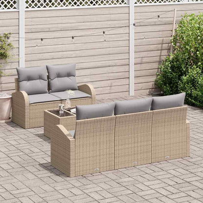 Set Divano da Giardino Beige 55 x 55 x 37 cm polyrattan