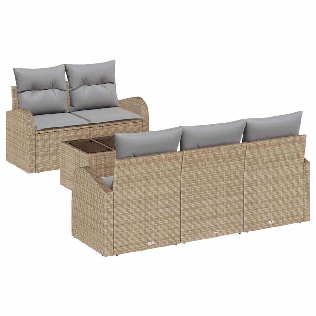 Set Divano da Giardino Beige 55 x 55 x 37 cm polyrattan