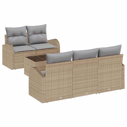 Set Divano da Giardino Beige 55 x 55 x 37 cm polyrattan