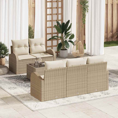 Set Divano da Giardino Beige 55 x 55 x 37 cm polyrattan
