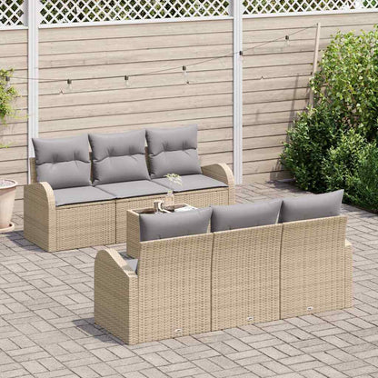 Set Divano da Giardino Beige 55 x 55 x 37 cm polyrattan