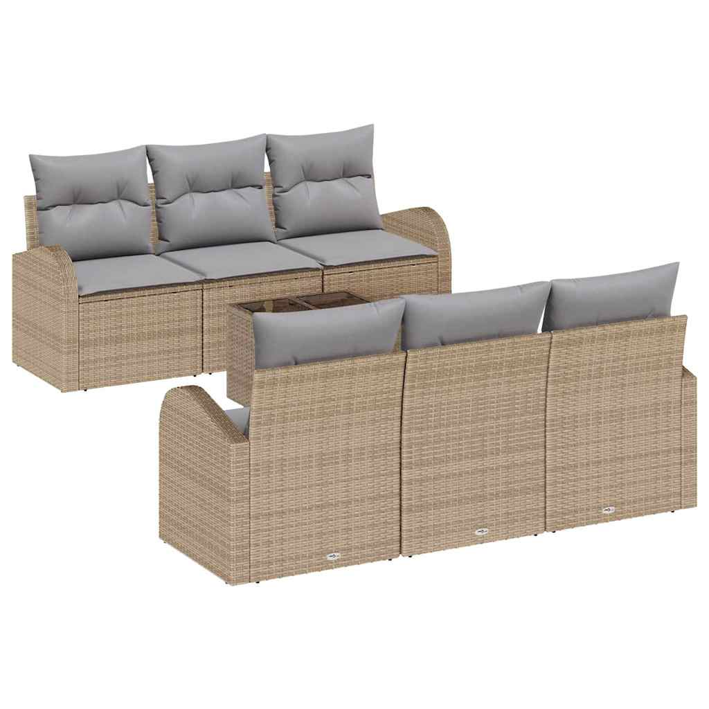 Set Divano da Giardino Beige 55 x 55 x 37 cm polyrattan