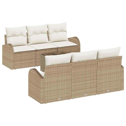 Set Divano da Giardino Beige 55 x 55 x 37 cm polyrattan